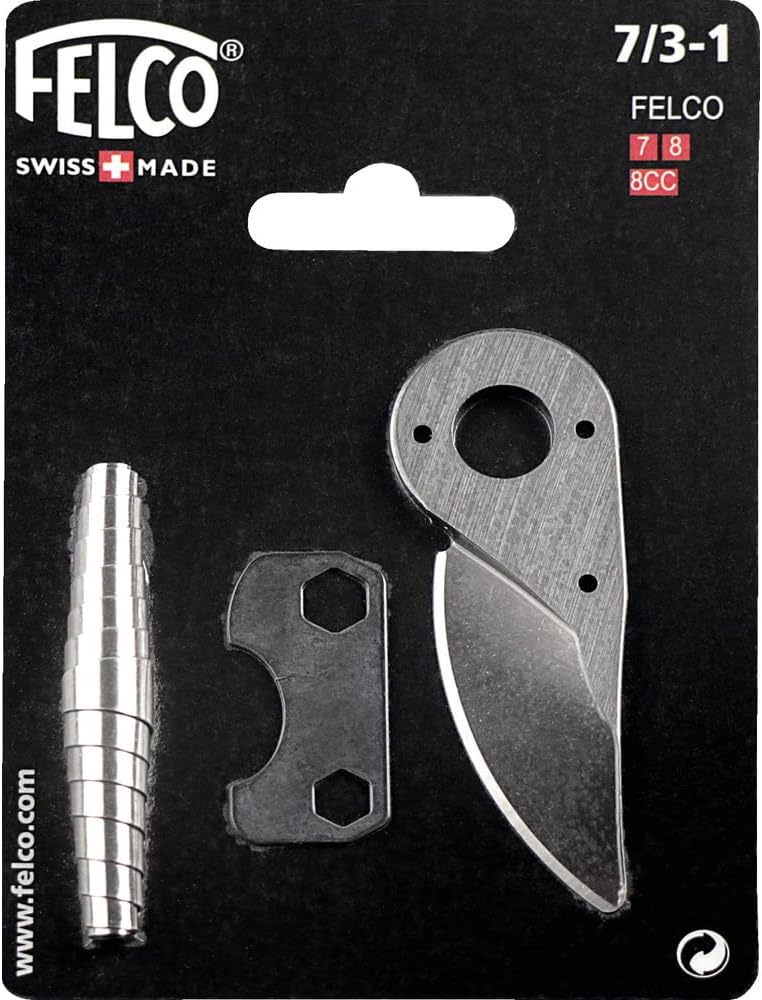 FELCO Hand Pruner Replacement Kit (7/3-1) - Spare Blade, Spring, & Adjustment Key for Garden Shears & Clippers