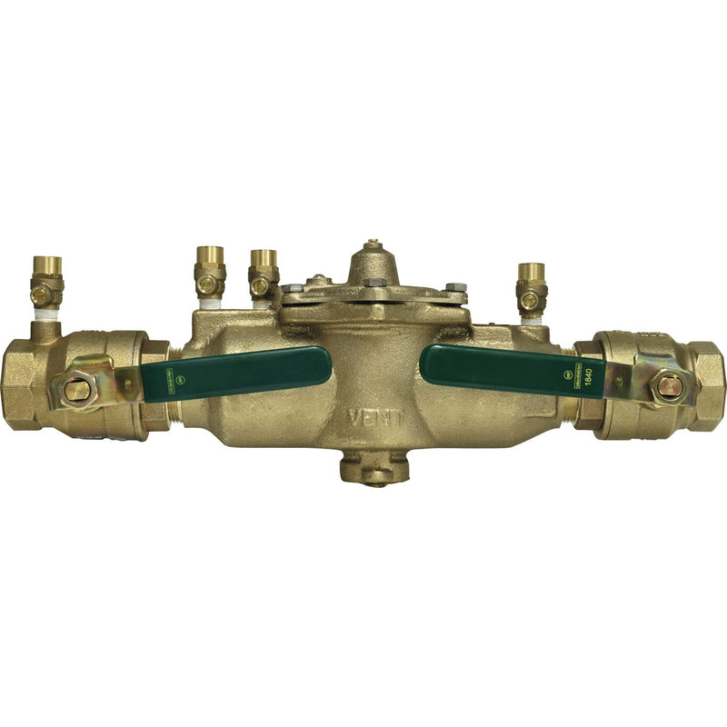 Watts 1 1/2 IN Lead Free Reduced Pressure Zone Backflow Preventer Assembly, 1/4 Turn Shutoff Valves,