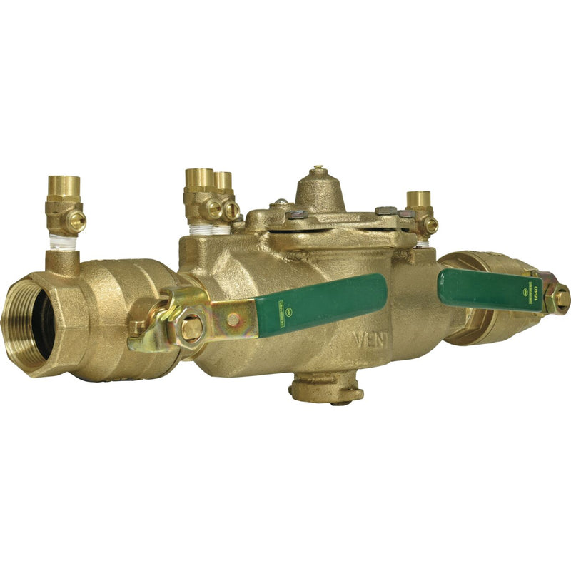 Watts 1 1/2 IN Lead Free Reduced Pressure Zone Backflow Preventer Assembly, 1/4 Turn Shutoff Valves,