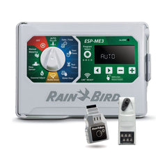 Rain Bird ESP4ME3 Controlador de aspersor listo para Wi-Fi para interiores/exteriores de 4 estaciones con capacidad para 22 zonas (incluido con (1) módulo ESPSM6 y (1) módulo LNKWIFI) 