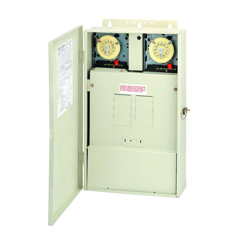 Intermatic - T40604RT3 - 100 A Load Center with 300 W Transformer and T104M & T106M Mechanisms, 8-Breaker Spaces